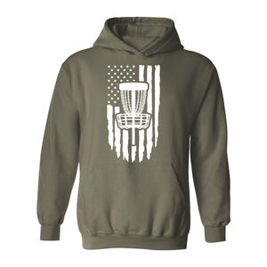 Disc Golf Hoodie PATRIOTIC AMERICAN Flag Discgolfing Sweatshirt